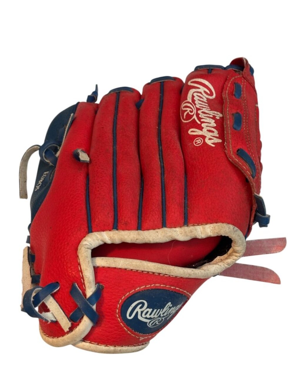 Rawlings PL90SN Red & Blue Baseball Glove 9" Basket-Web Youth Players Series